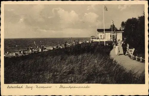 Ak Dziwnów Berg Dievenow in Pommern, Strandpromenade