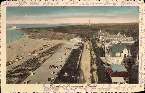 Ak Świnoujście Swinemünde Pommern, Strand, Promenade
