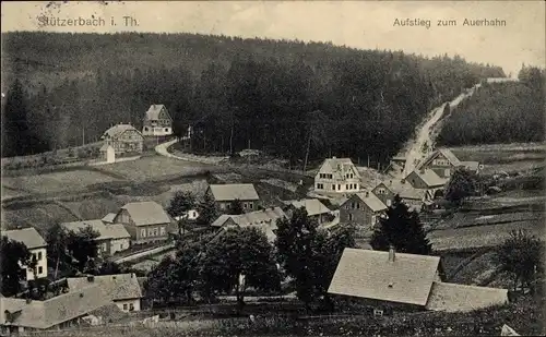 Ak Stützerbach Ilmenau Thüringer Wald, Teilansicht, Aufstieg zum Auerhahn