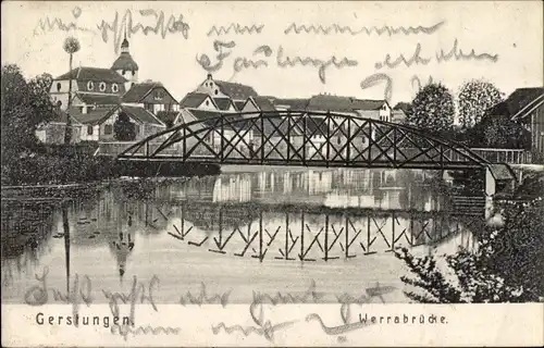 Ak Gerstungen in Thüringen, Werrabrücke