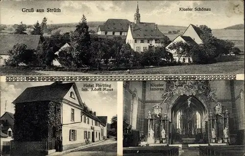 Ak Strüth im Taunus, Kloster Schönau, Hotel Hertling, Klosterkirche Innenansicht