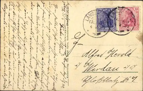 Ak Reichenbach Callenberg in Sachsen, Gasthof, Schule, Blick auf den Ort