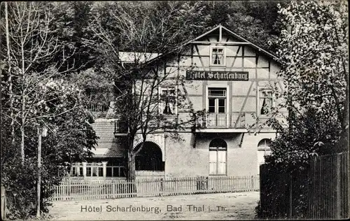 Ak Bad Thal Ruhla, Hotel Scharfenburg