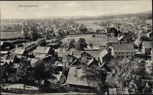 Ak Schmiedefeld am Rennsteig Suhl Thüringen, Blick auf den Ort