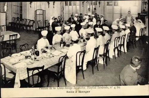 Ak Paris, Mission de la Croix-Rouge Japonaise, Hopital Benevole, Salle a Manger