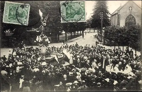Ak Marienthal Haguenau Hagenau Elsass Bas Rhin, Einweihung des St. Michaelsbrunnen
