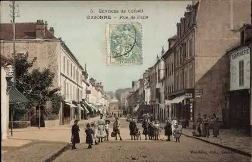 Ak Corbeil Essonne, Rue de Paris