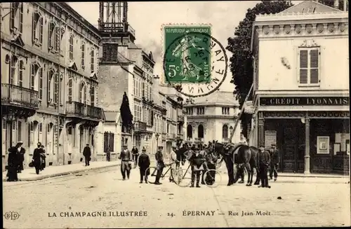 Ak Epernay Marne, Rue Jean Moet