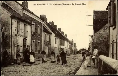 Ak May en Multien Seine et Marne, La Grande Rue