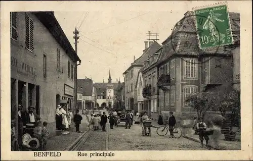 Ak Benfeld Elsass Bas Rhin, Rue principale