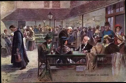 Künstler Ak Salzburg in Österreich, Alter Peterskeller