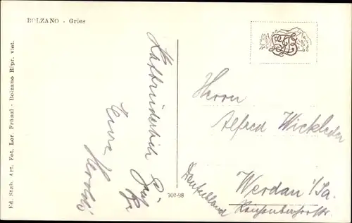 Ak Bozen Bolzano Südtirol, Gries, Teilansicht