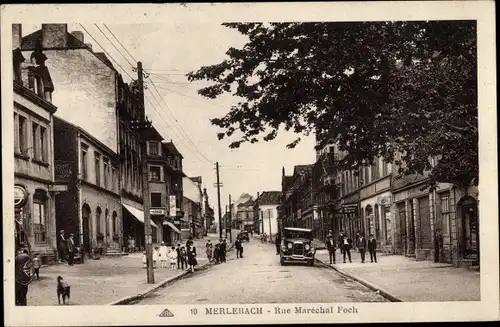 Ak Freyming Merlebach Moselle, Rue Marechal Foch, Tankstelle