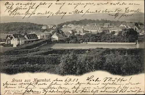 Ak Herrnhut in der Oberlausitz Sachsen, Panorama