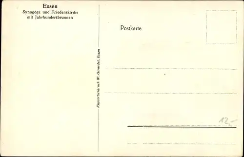 Judaika Ak Essen im Ruhrgebiet, Synagoge, Friedenskirche, Jahrhundertbrunnen