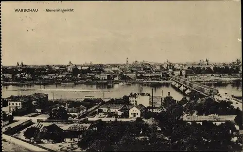 Ak Warszawa Warschau Polen, Totalansicht der Ortschaft