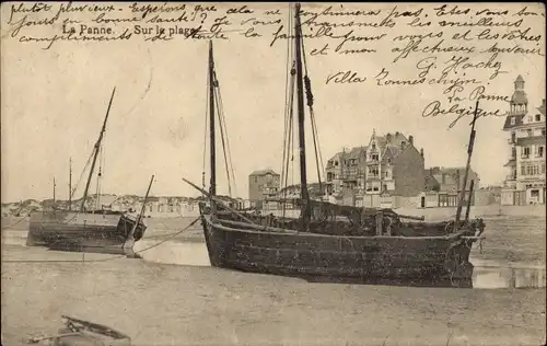 Ak La Panne De Panne Westflandern, Sur la plage