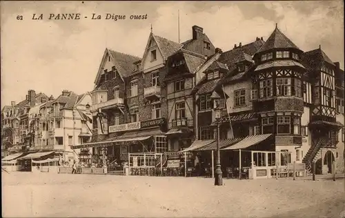 Ak La Panne De Panne Westflandern, La Digue ouest