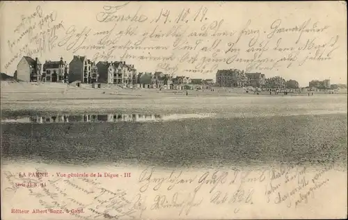 Ak La Panne Westflandern, Vue generale de la Digue III