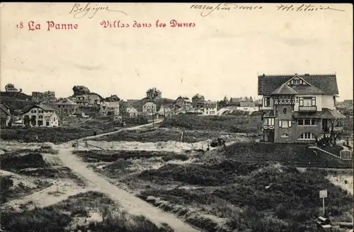 Ak La Panne Westflandern, Villas dans les Dunes