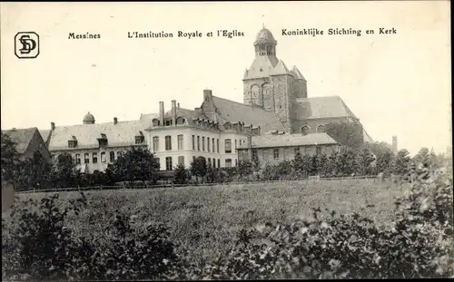Ak Messines Mesen Westflandern, L'institution Royale et l'Eglise