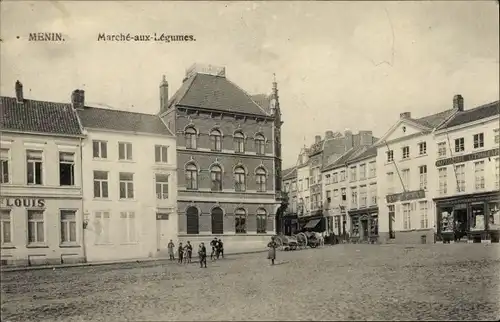 Ak Menin Menen Meenen Lys Westflandern, Marché aux Légumes, Gemüsemarkt