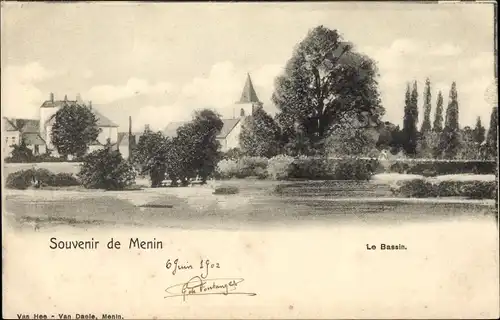 Ak Menin Menen Meenen Lys Westflandern, le Bassin