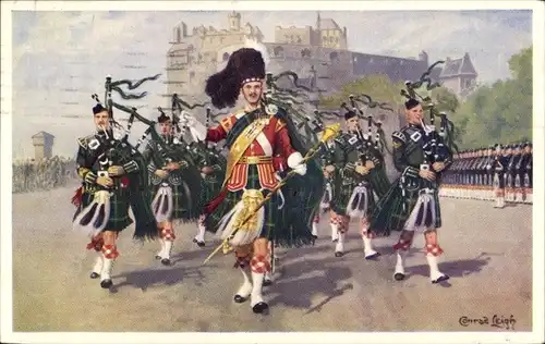 Künstler Ak Leigh, Conrad, Pipes and Drums of the Gordon Highlanders