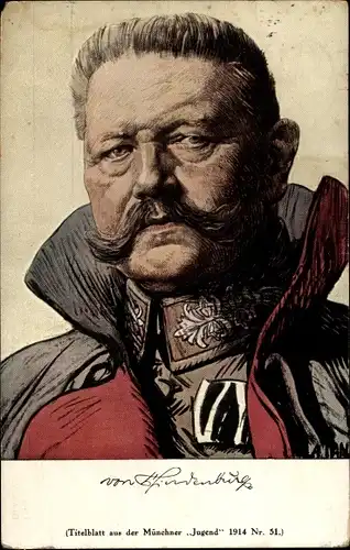 Künstler Ak Jank, A., Generalfeldmarschall Paul von Hindenburg, Uniform