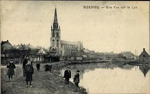 Ak Wervik Wervicq Westflandern, Une Vue sur la Lys