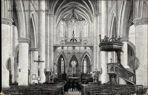 Ak Wervik Wervicq Westflandern, Interieur de l'Eglise