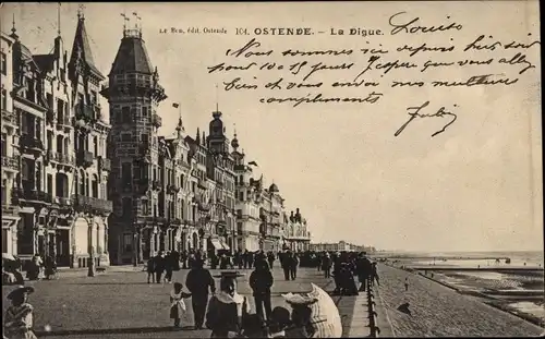 Ak Oostende Ostende Westflandern, La Digue