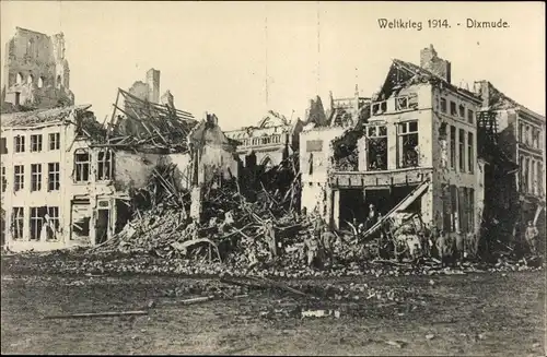 Ak Diksmuide Dixmude Westflandern, Zerstörtes Haus, Kriegszerstörung 1. WK