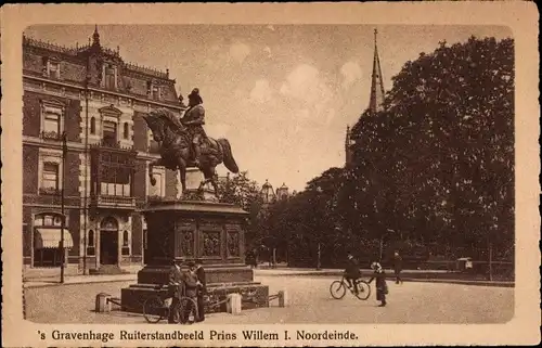 Ak 's Gravenhage Den Haag Südholland, Ruiterstandbeeld Prins Willem I. Noordeinde