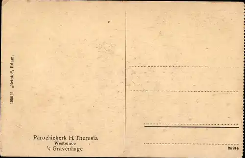 Ak 's Gravenhage Den Haag Südholland, Parochiekerk H. Theresia