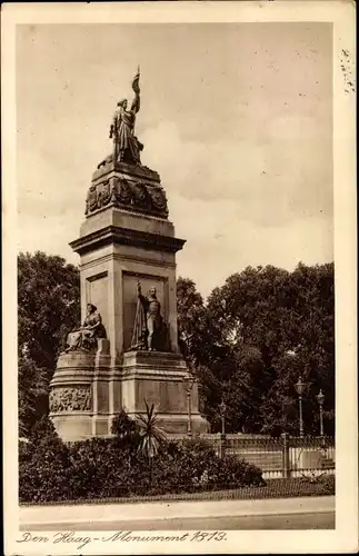 Ak Den Haag Südholland Niederlande, Monument 1813