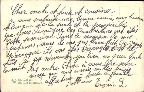 Ak Glückwunsch Neujahr, Tauben, Veilchen