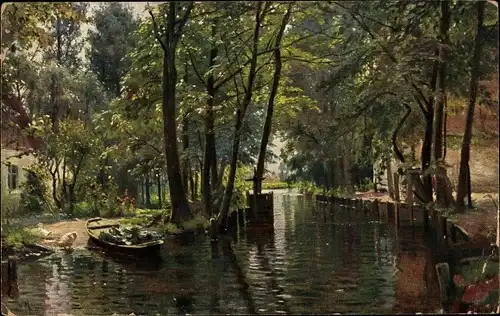 Ak Senftenberg Niederlausitz, Moras Spreewaldmotiv, Serie XIV, Bild 3, Senftenberger Krone Brikett