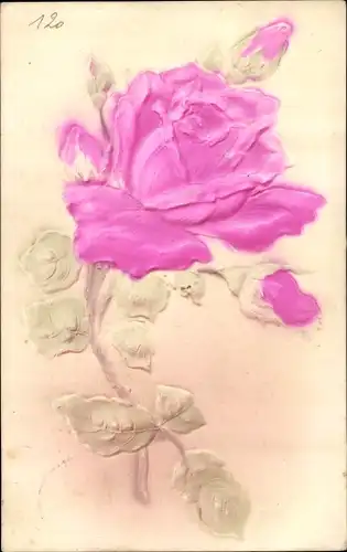 Präge Ak Blühende Rose