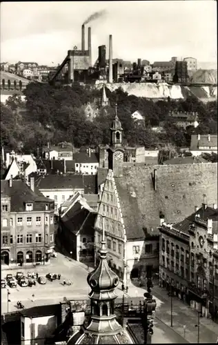 Ak Zwickau in Sachsen, Teilansicht, Industrieanlagen