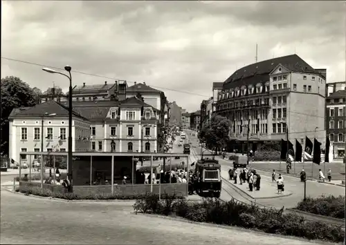 Ak Plauen Vogtland, Bahnhofstraße, Straßenbahn