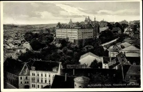 Ak Altenburg in Thüringen, Totalansicht der Ortschaft mit Schloss