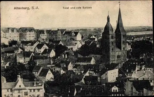Ak Altenburg Thüringen, Stadtblick mit roten Spitzen