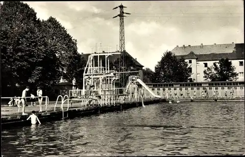 Ak Gera in Thüringen, Sommerbad, Sprungtürme