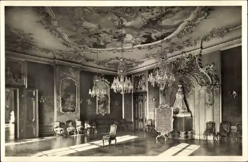 Ak Rudolstadt in Thüringen, Schloss Heidecksburg, Festsäle, Roter Saal