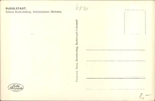 Ak Rudolstadt in Thüringen, Schloss Heidecksburg, Schlafzimmer, Rokoko