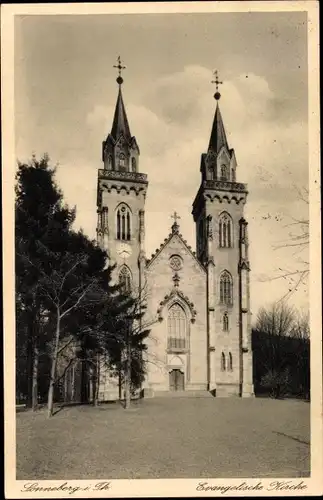Ak Sonneberg in Thüringen, Evangelische Kirche, Außenansicht