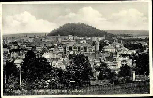 Ak Pößneck in Thüringen, Totalansicht gegen die Altenburg