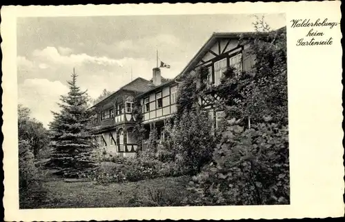 Ak Pößneck Thüringen, Walderholungsheim, Gartenseite