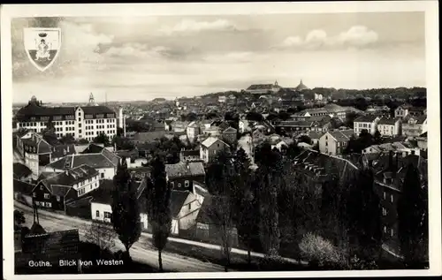Ak Gotha in Thüringen, Gesamtansicht vom Ort, Blick vom Westen